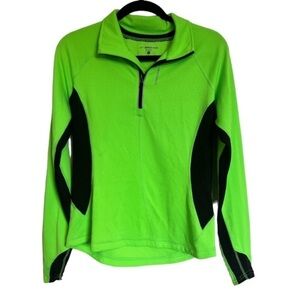 Brooks 1/4 Zip Neon Green Jacket